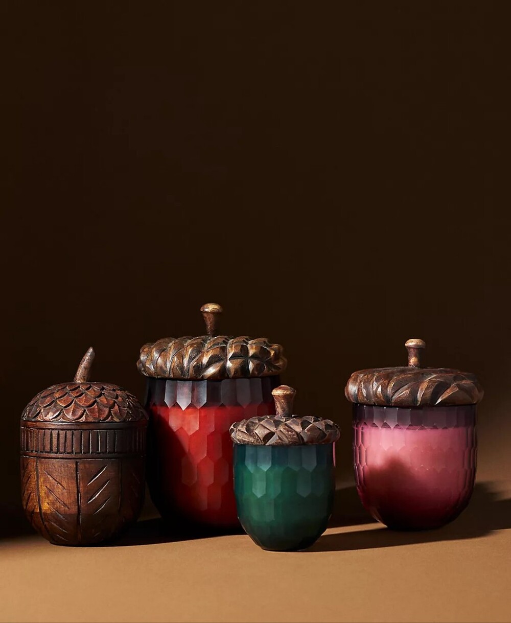 Anthropologie Artisan Acorn Candle